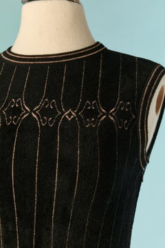 Black sleeveless jacquard dress ALAIA