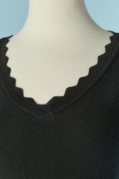 Black sleeveless jacquard dress with sheer lining ALAIA