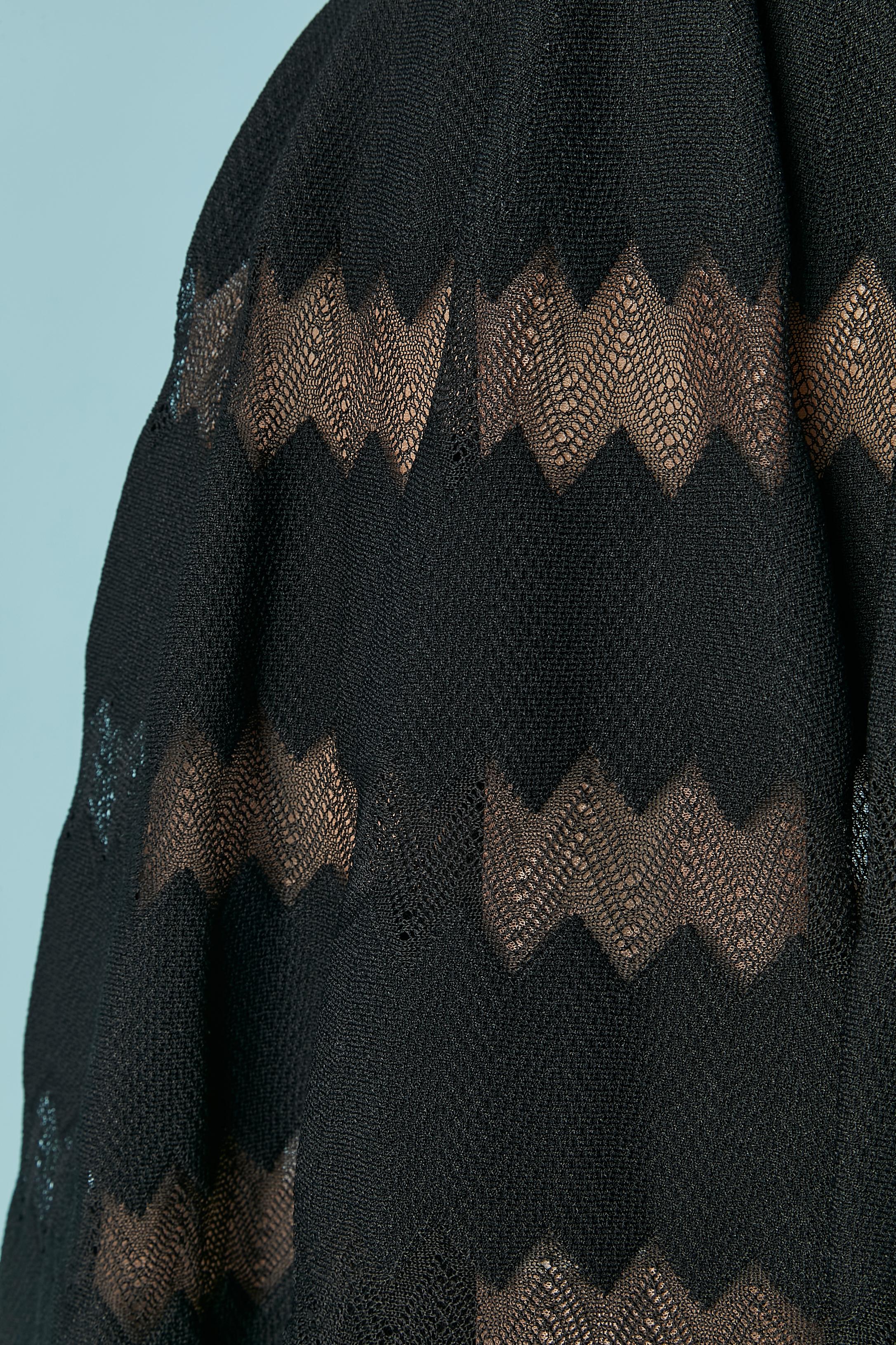 Vestido negro de jacquard sin mangas con forro transparente ALAIA Negro en venta