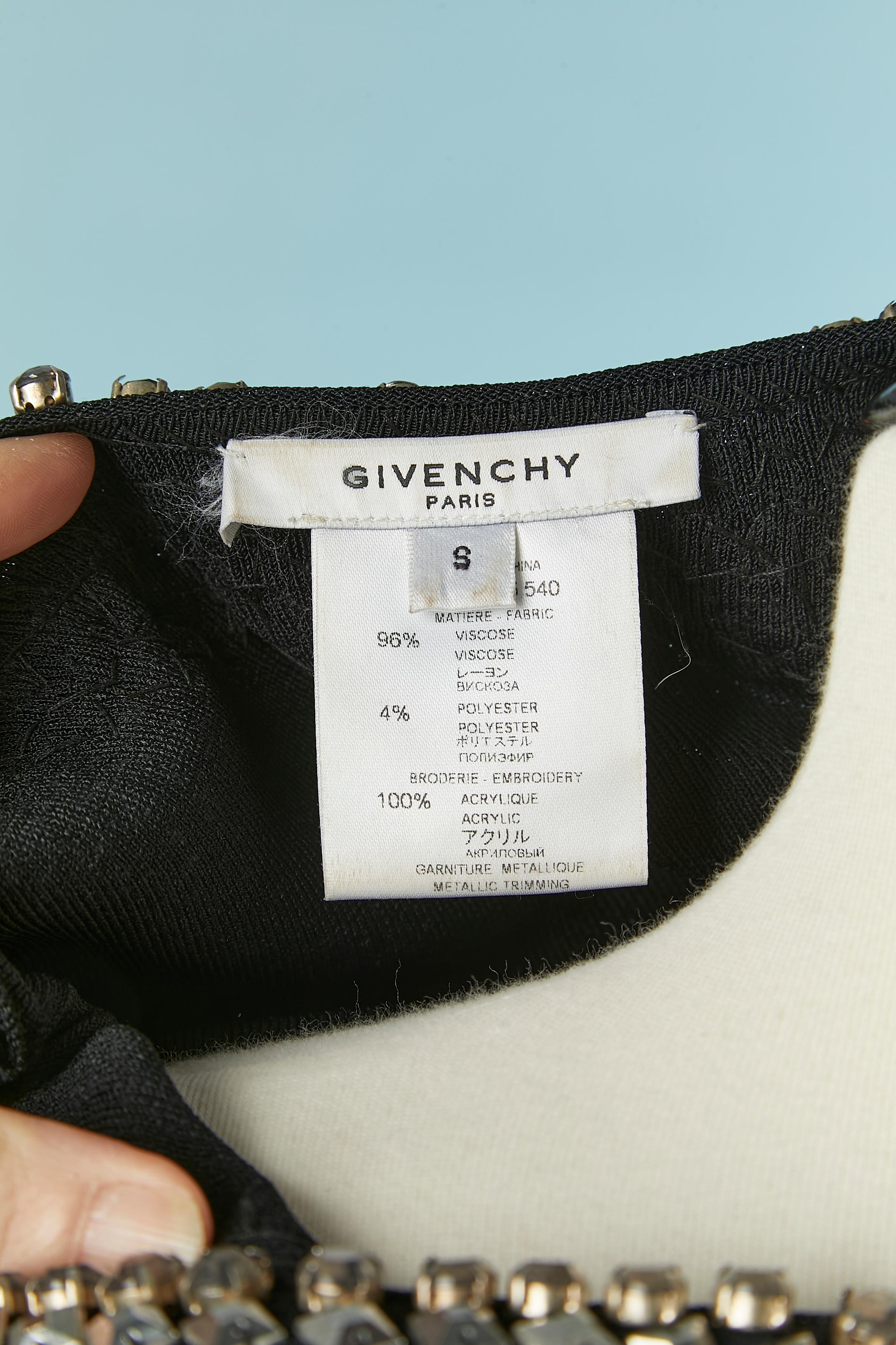 Vestido de cóctel negro de punto sin mangas con adornos GIVENCHY en venta 3
