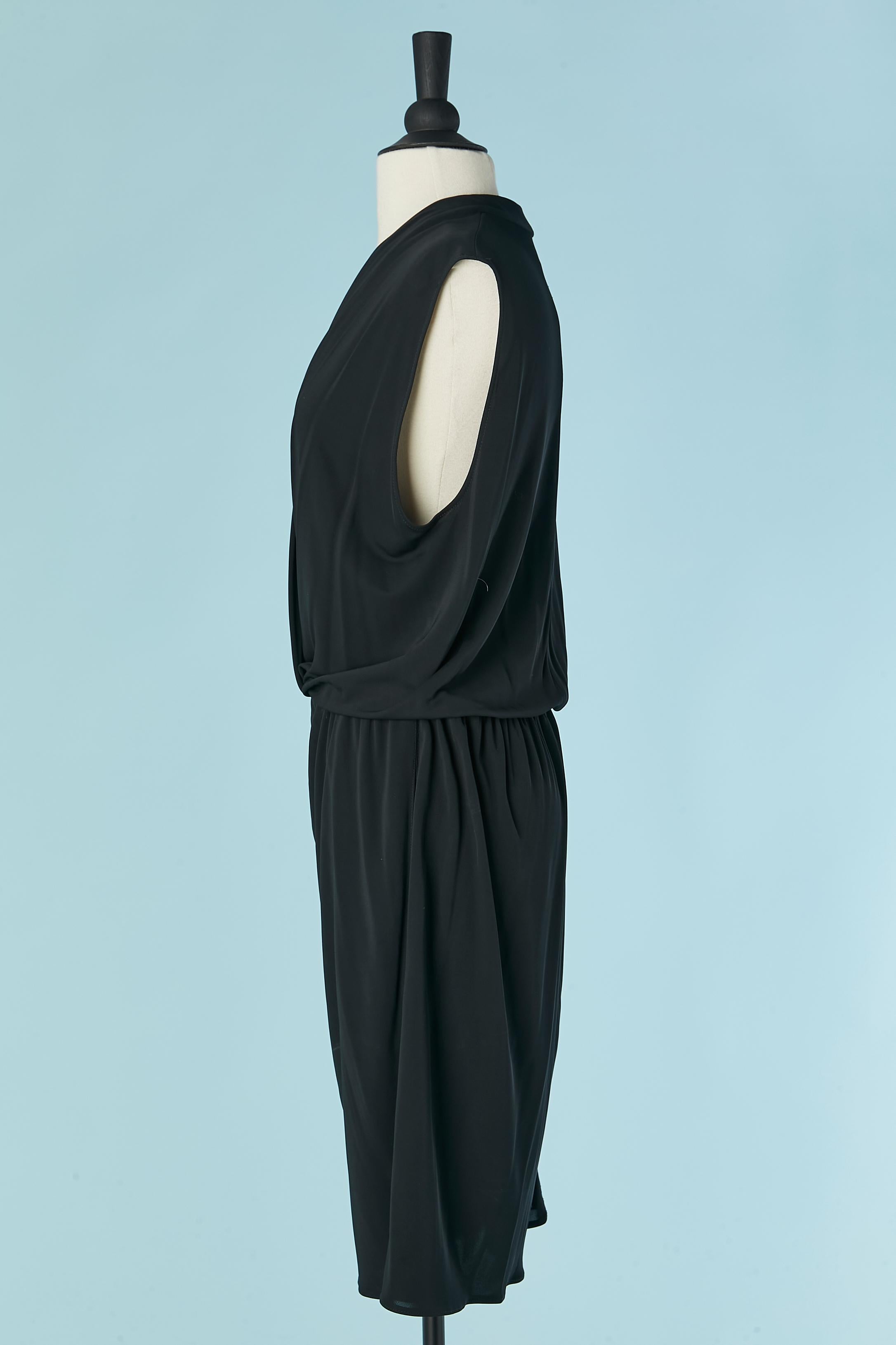 Women's Black sleeveless jersey dress Lanvin by Alber Elbaz For Sale