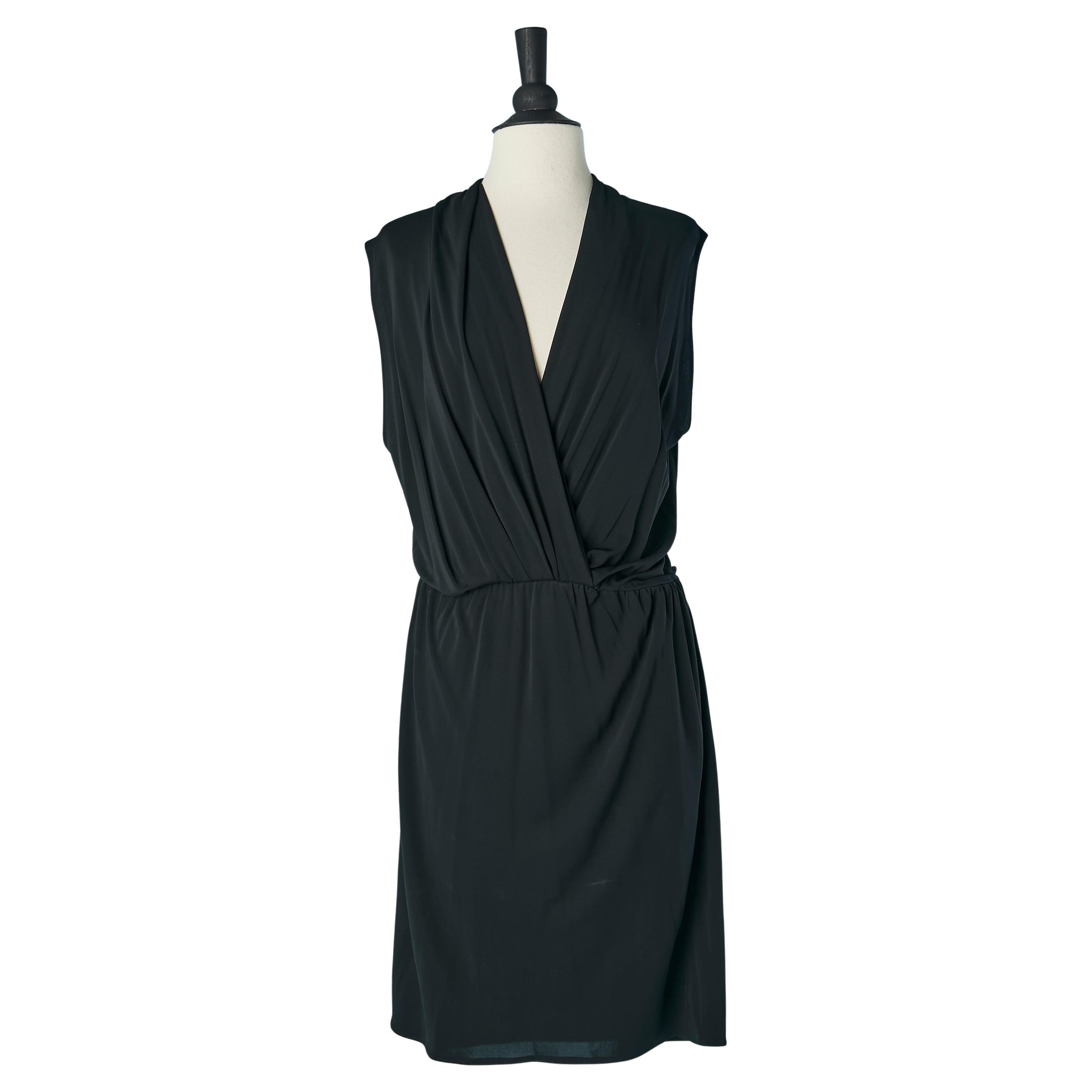 Black sleeveless jersey dress Lanvin by Alber Elbaz For Sale