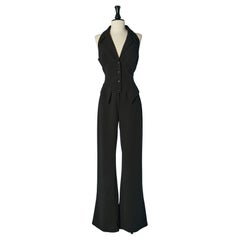 Schwarzer ärmelloser Overall von Thierry Mugler mit geschliffenem Schnitt, NEU mit Etikett