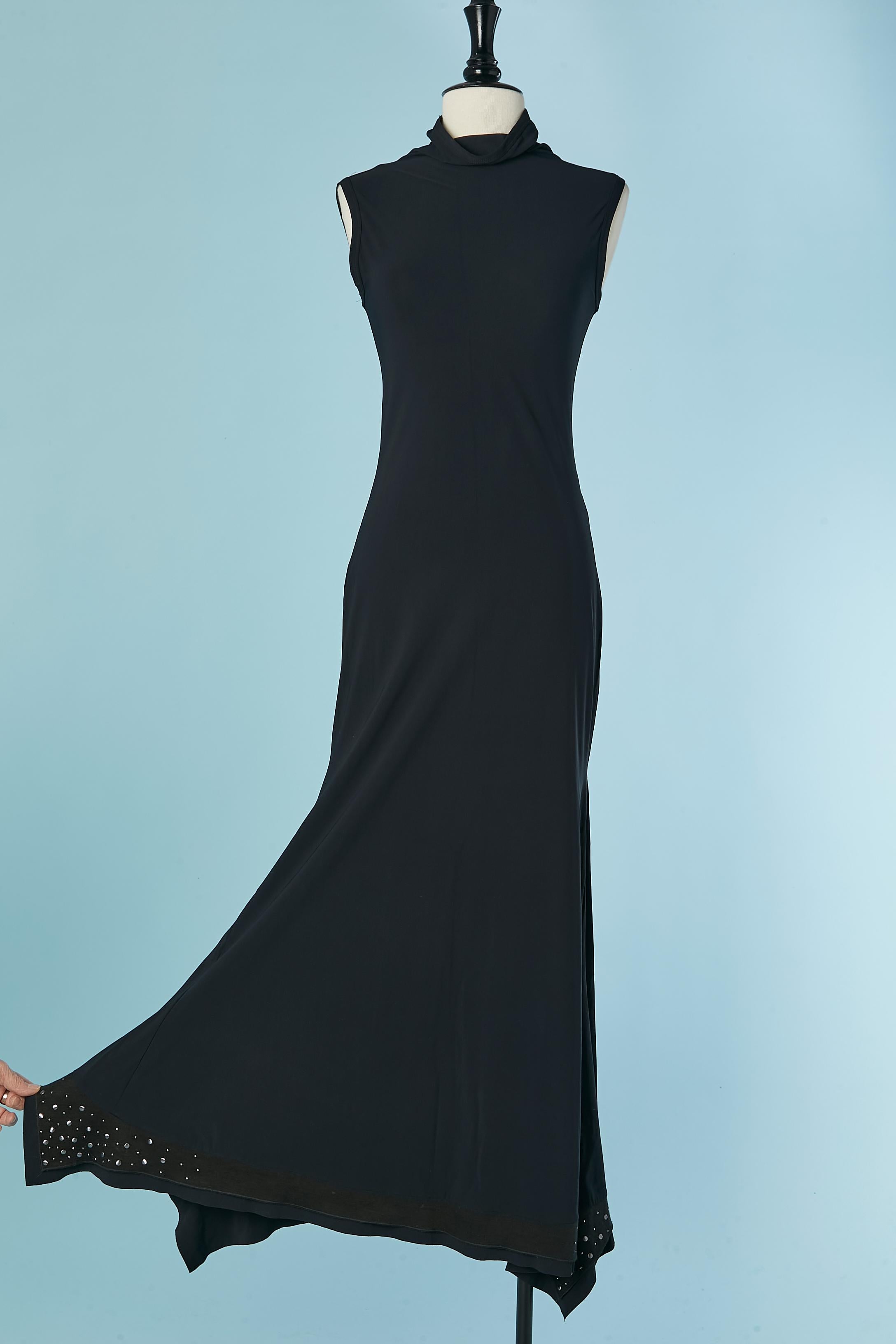 Vestido largo negro sin mangas con tachuelas plateadas Marithé & François GIRBAUD Negro en venta