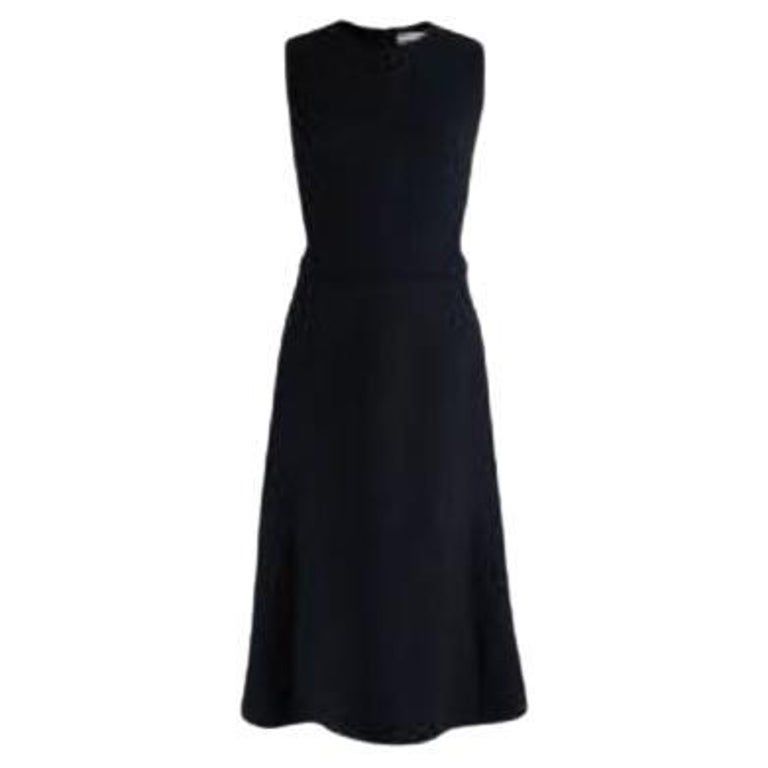 13031 Black Sleeveless Midi Dress