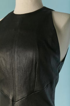 Robe sans manches en cuir stretch noir ALEXANDRE VAUTHIER