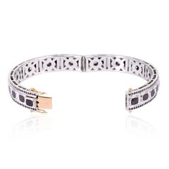 Black Sliced Diamond Bangle Made In 18k Gold