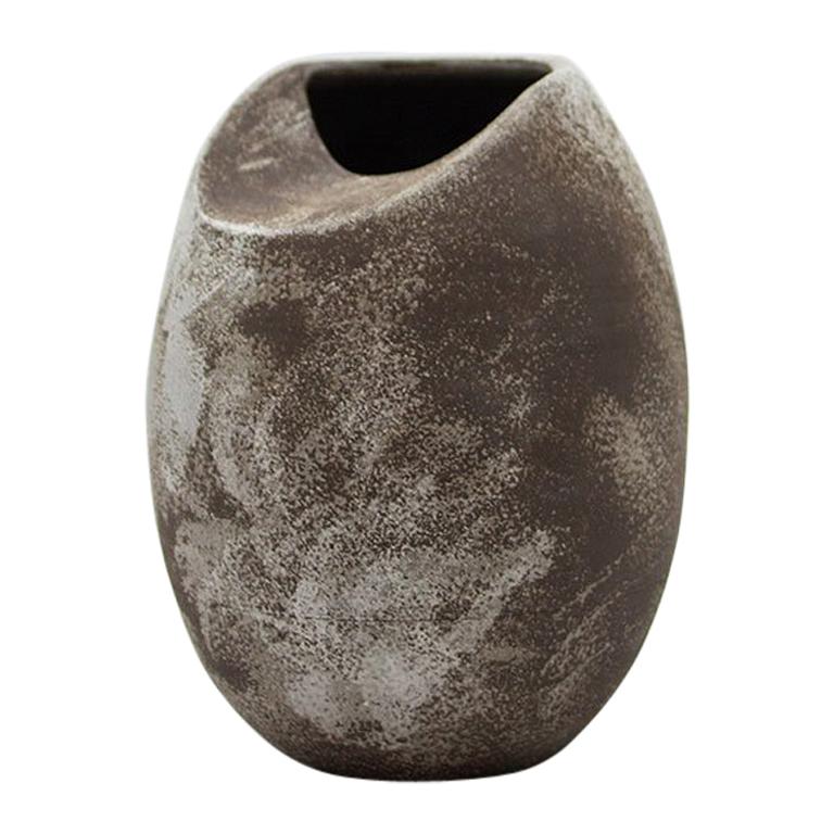 Black Sliced Sphere Modern Ceramic Sculpture For Sale