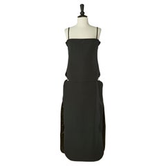 Black slip dress with cut-work on the side of the hips COURREGES