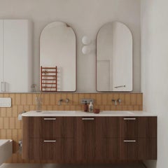 Petit miroir mural noir en forme d'arc avec cadre de couleur personnalisée, Loveself 01