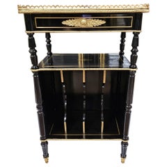 Black Small Boulle Marquetry Style French Cabinet  Napoleon III
