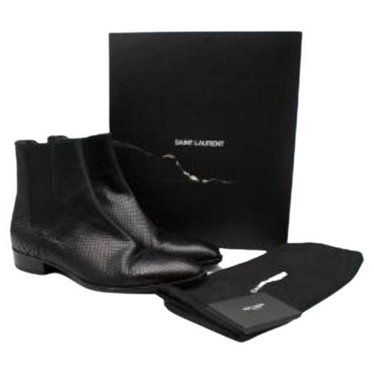 Black Snakeskin Chelsea Boots For Sale at 1stDibs