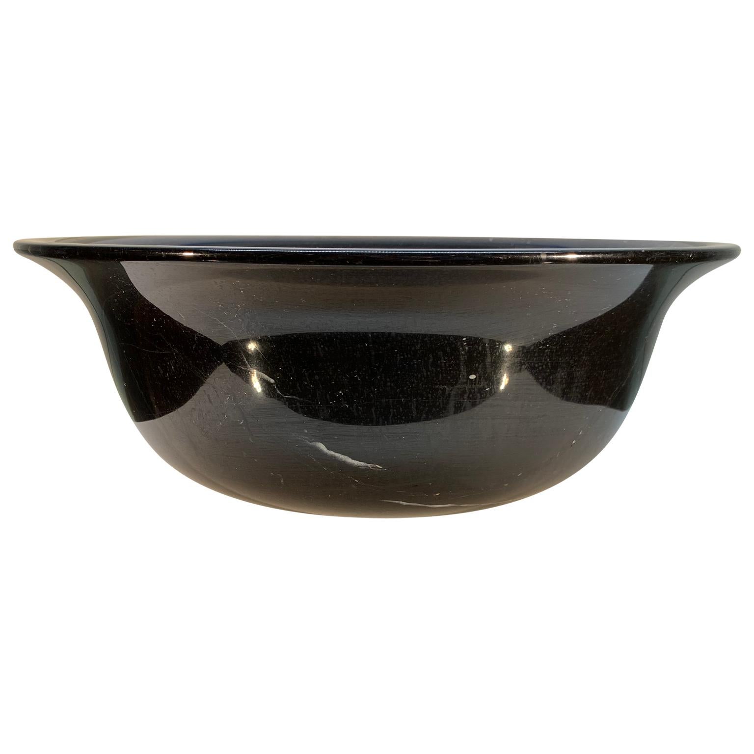Organic Modern Black Solid Marble Bowl Centerpiece