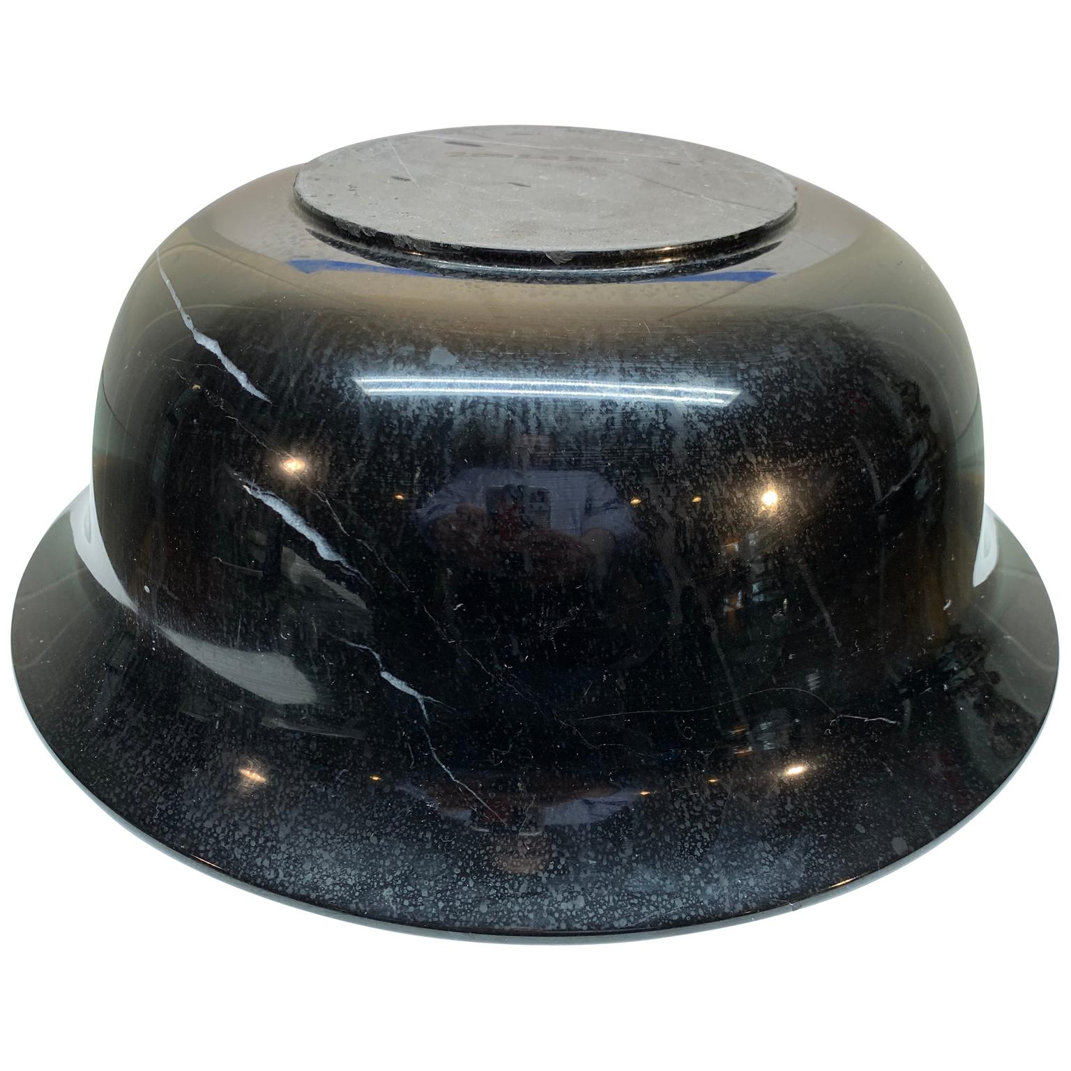 Italian Black Solid Marble Bowl Centerpiece