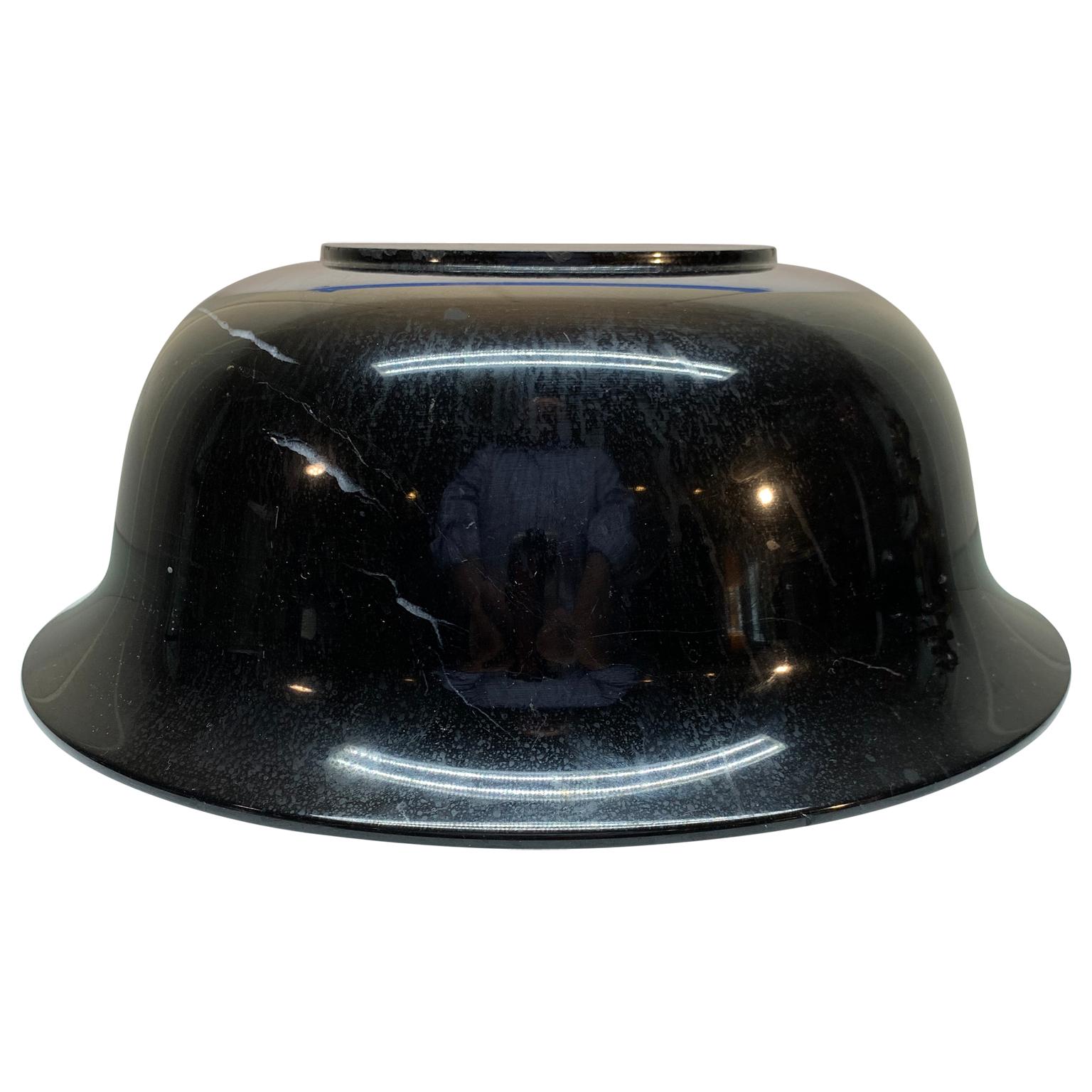 20th Century Black Solid Marble Bowl Centerpiece
