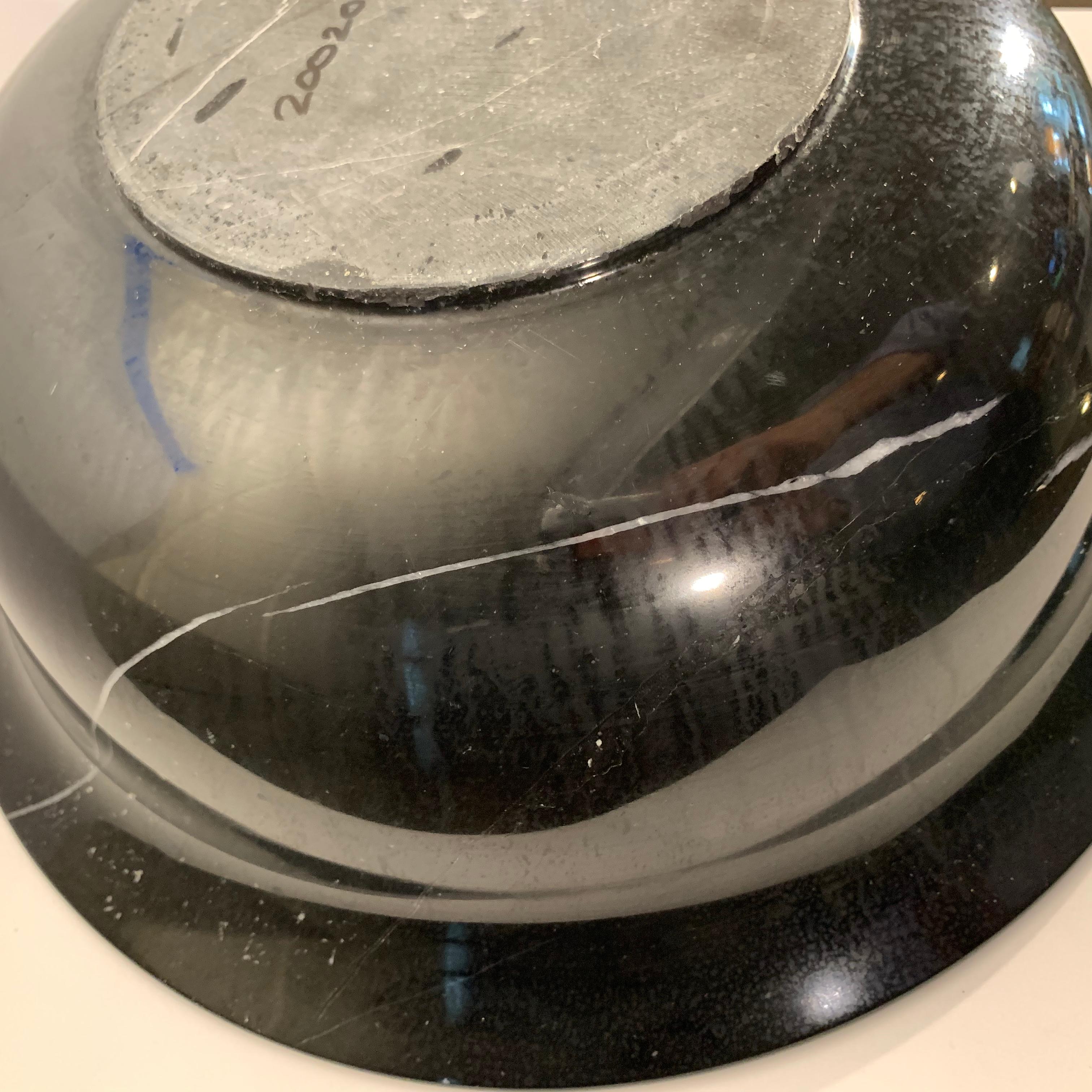 Black Solid Marble Bowl Centerpiece 2