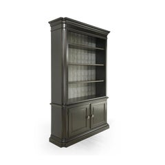 Black Solid Wood Bookcase in Classic Style