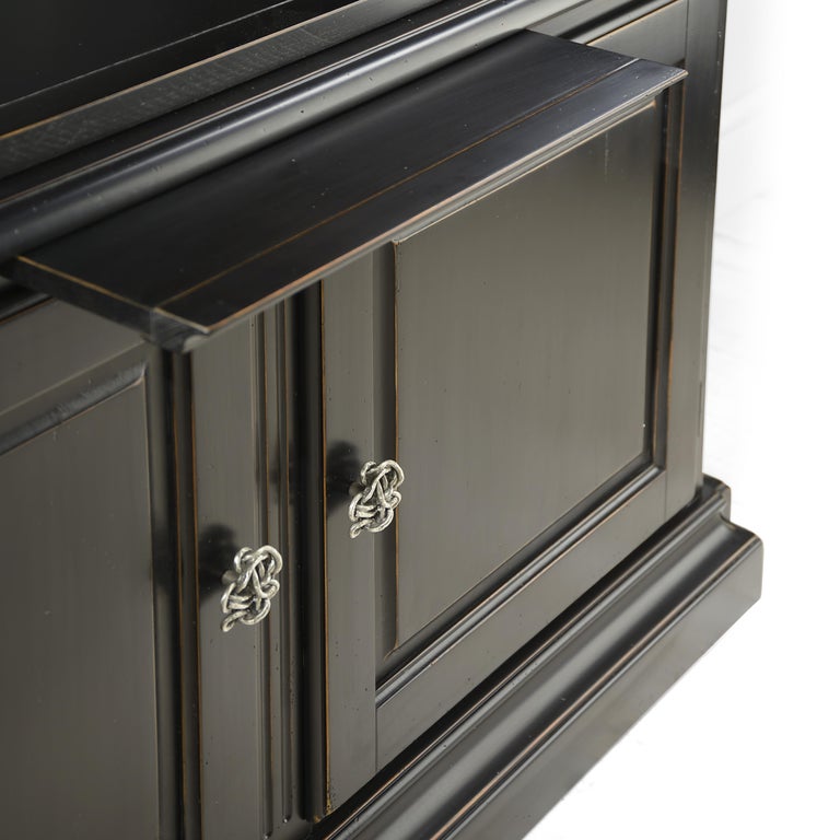 Black Solid Wood Bookcase in Classic Style For Sale at 1stDibs