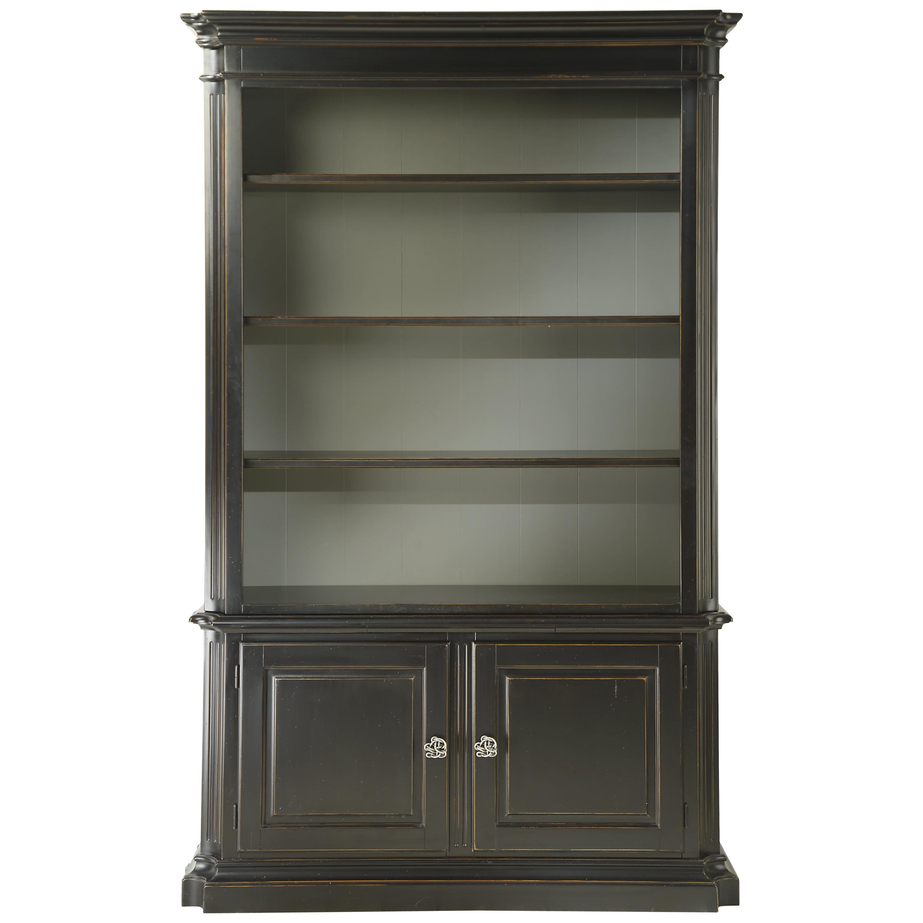 Black Solid Wood Bookcase in Classic Style For Sale