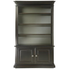 Black Solid Wood Bookcase in Classic Style