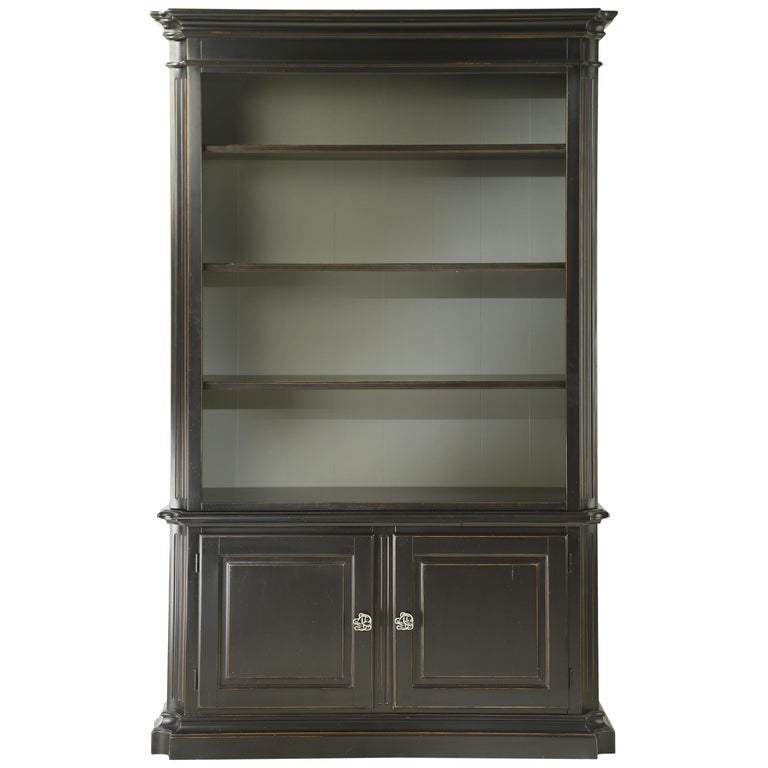 Black Solid Wood Bookcase in Classic Style For Sale at 1stdibs