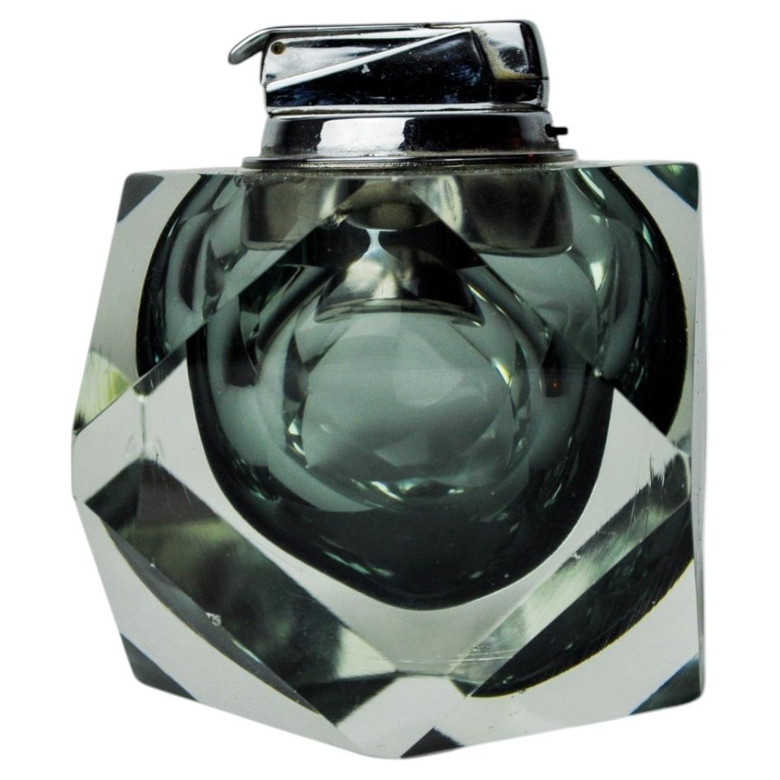 Black Sommerso Lighter by Seguso, Murano, Italy, 1970's