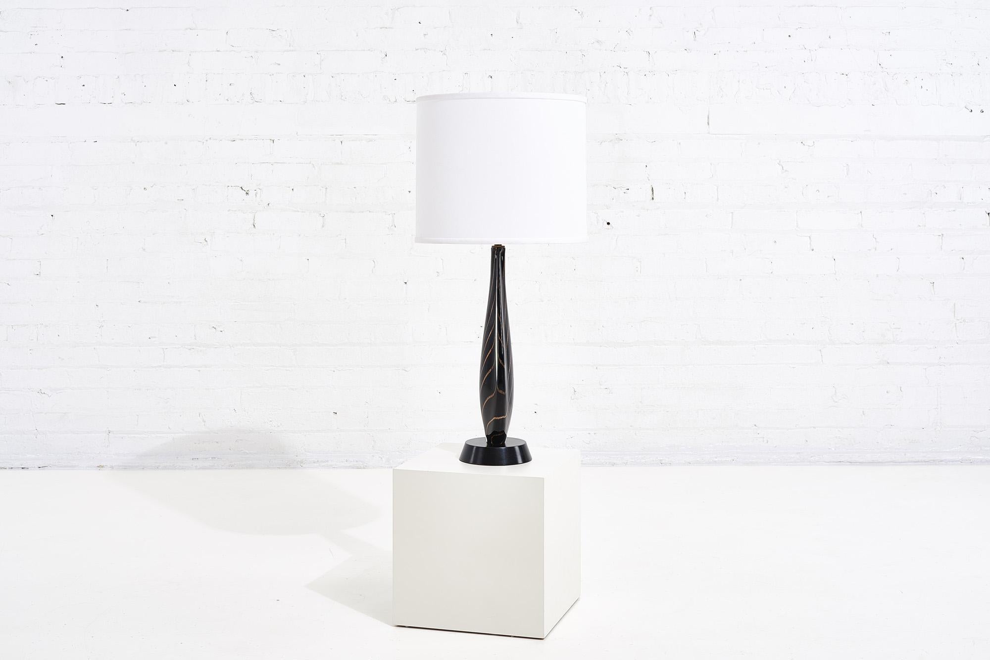 Mid-Century Modern Black Sommerso Murano Lamp by Flavio Poli for Seguso, 1950 For Sale