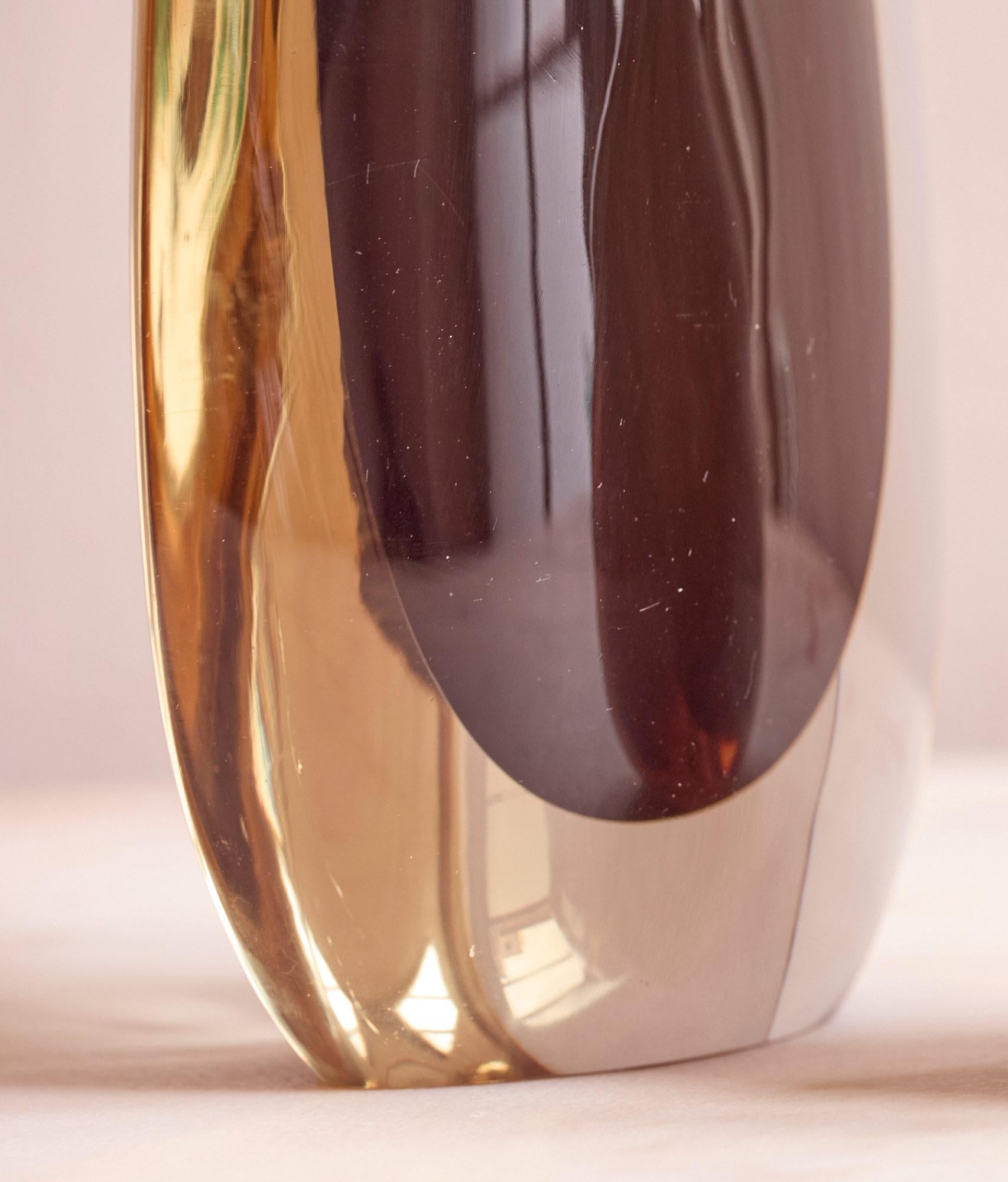 Black Sommerso Vase, Cenedese , 1960 Venice en Bueno estado para la venta en Florence, Tuscany