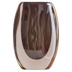 Black Sommerso Vase, Cenedese , 1960 Venice