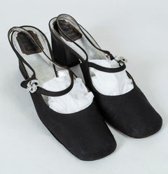 Black Souliers Christian Dior Jeweled Slingback Evening Sandal – US 10, 1960s