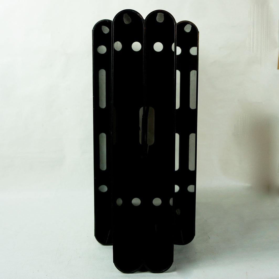 Late 20th Century Black Space Age Plastic Magazine Rack by Giotto Stoppino for Kartell, Italy