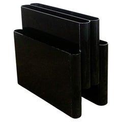 Revistero de plástico negro Space Age de Giotto Stoppino para Kartell, Italia