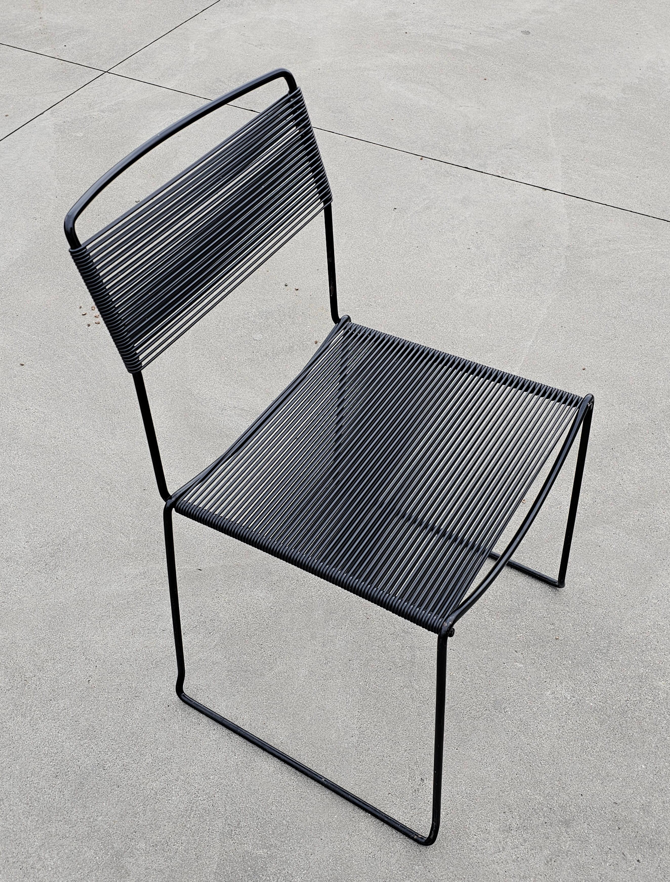 Black Spaghetti Dining Chairs designed by Giandomenico Belotti for Alias, 1979 6