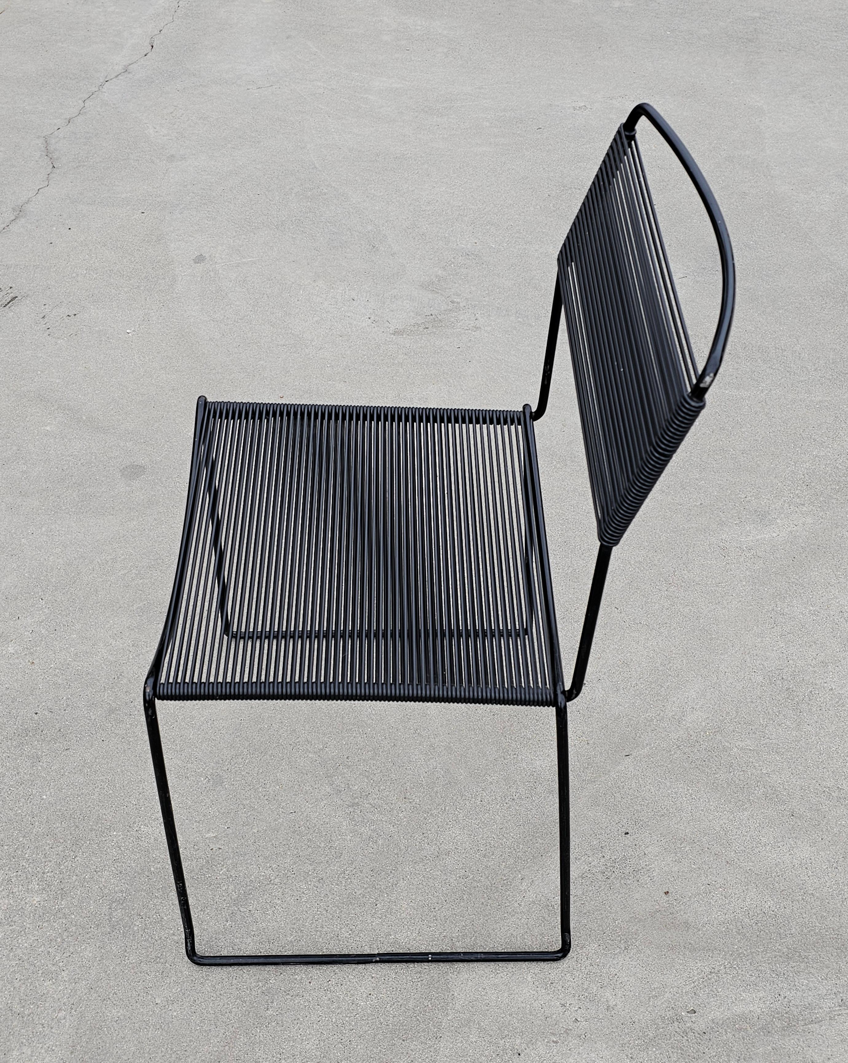 Black Spaghetti Dining Chairs designed by Giandomenico Belotti for Alias, 1979 For Sale 1