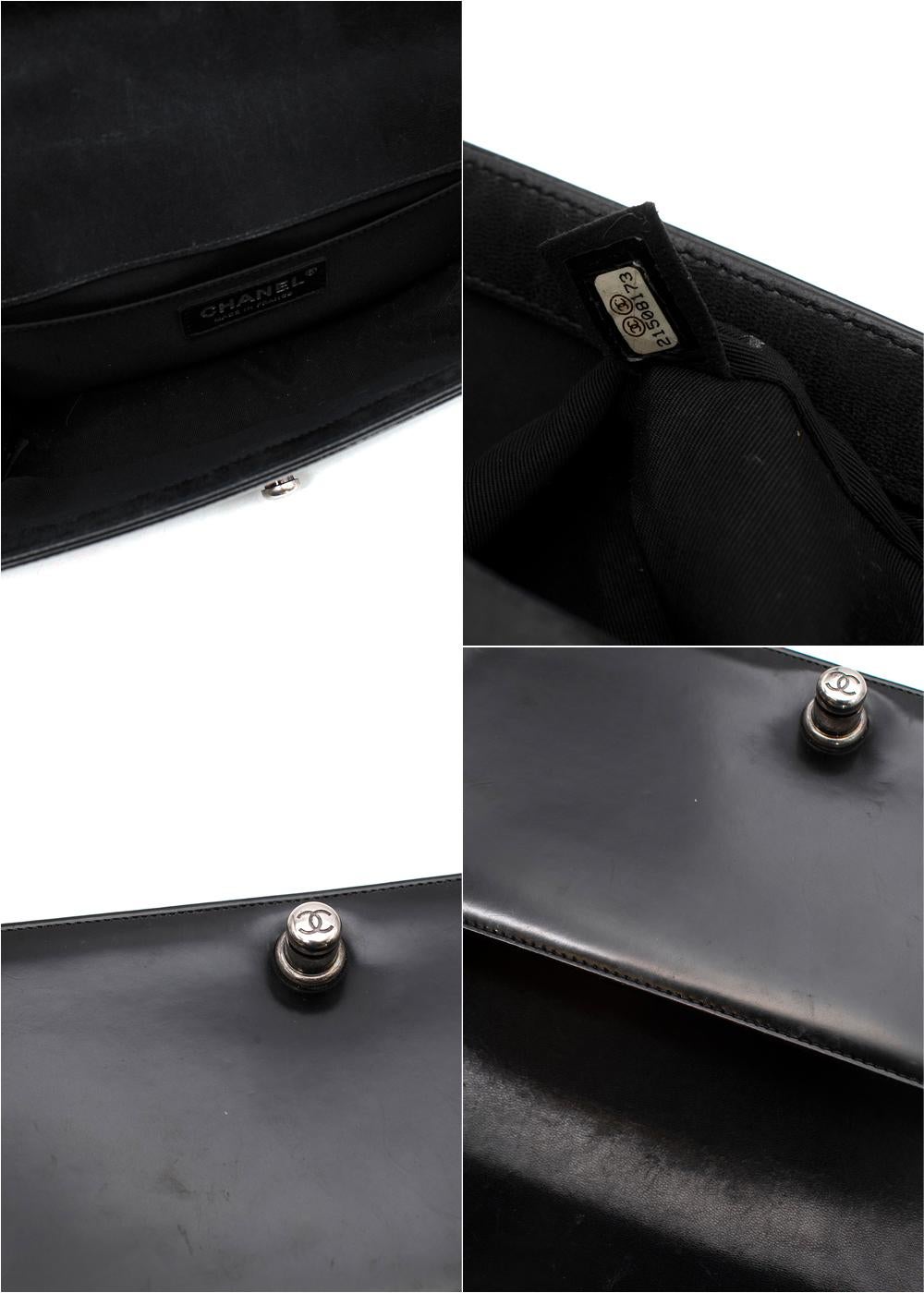Black Spazzolato Leather Boy Bag For Sale 11