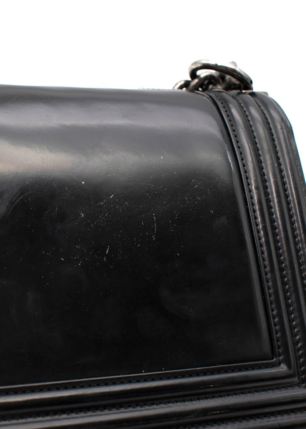 Black Spazzolato Leather Boy Bag For Sale 5