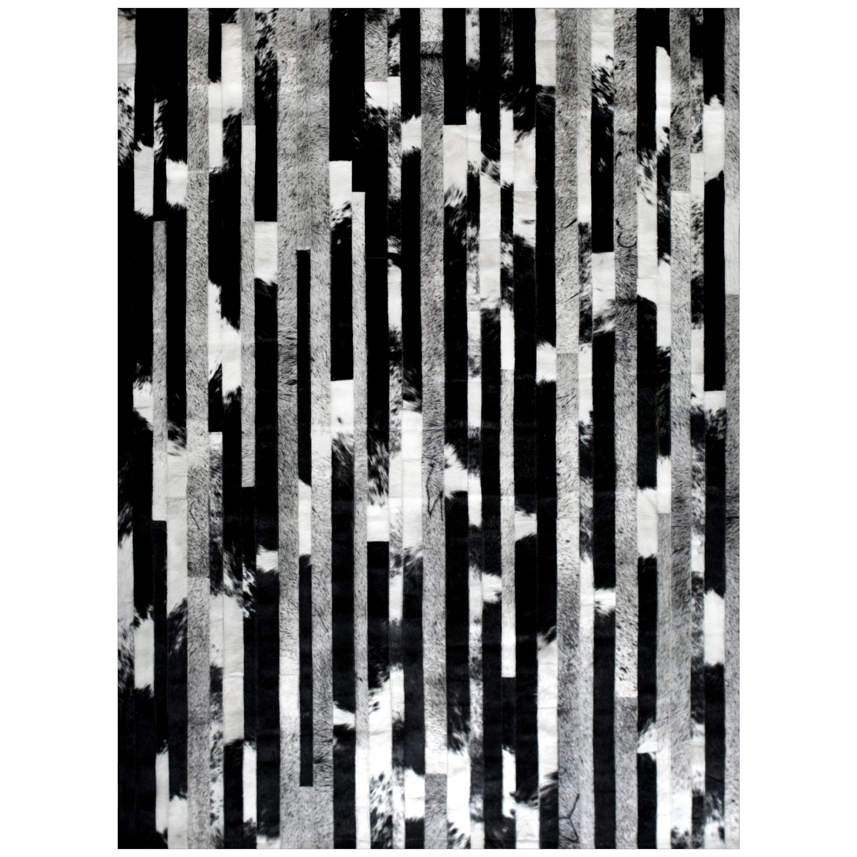 Black, Speckled and Gray customizable Cojonudo Cowhide Area Floor Rug Small