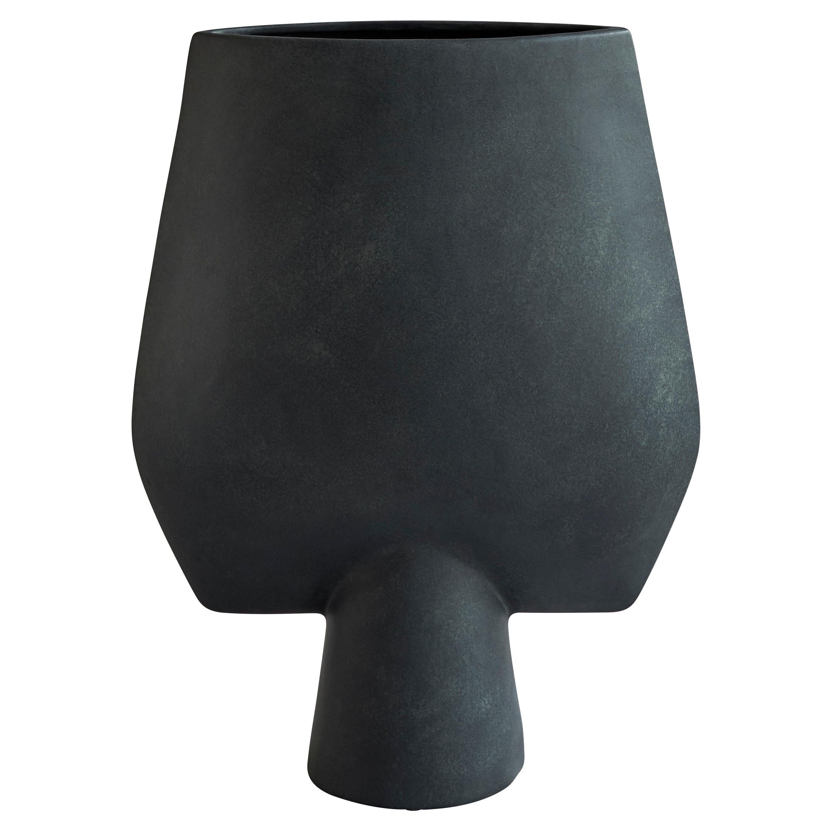 Black Sphere Vase Square Hexa by 101 Copenhagen For Sale