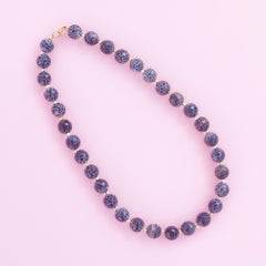 Black Spider Vein Fire Agate Gemstone Necklace