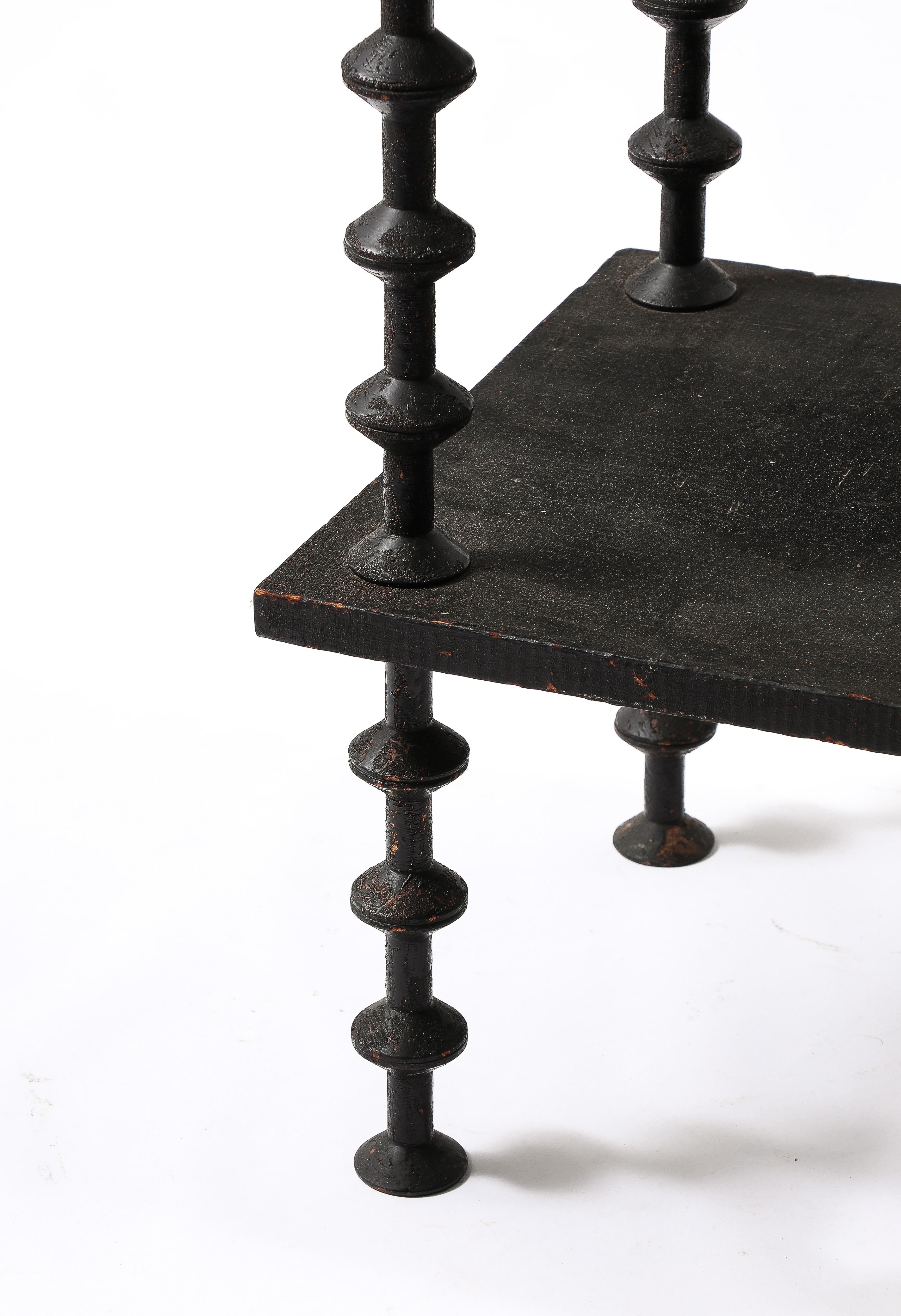 American Black Spindle End Table, USA 1920's