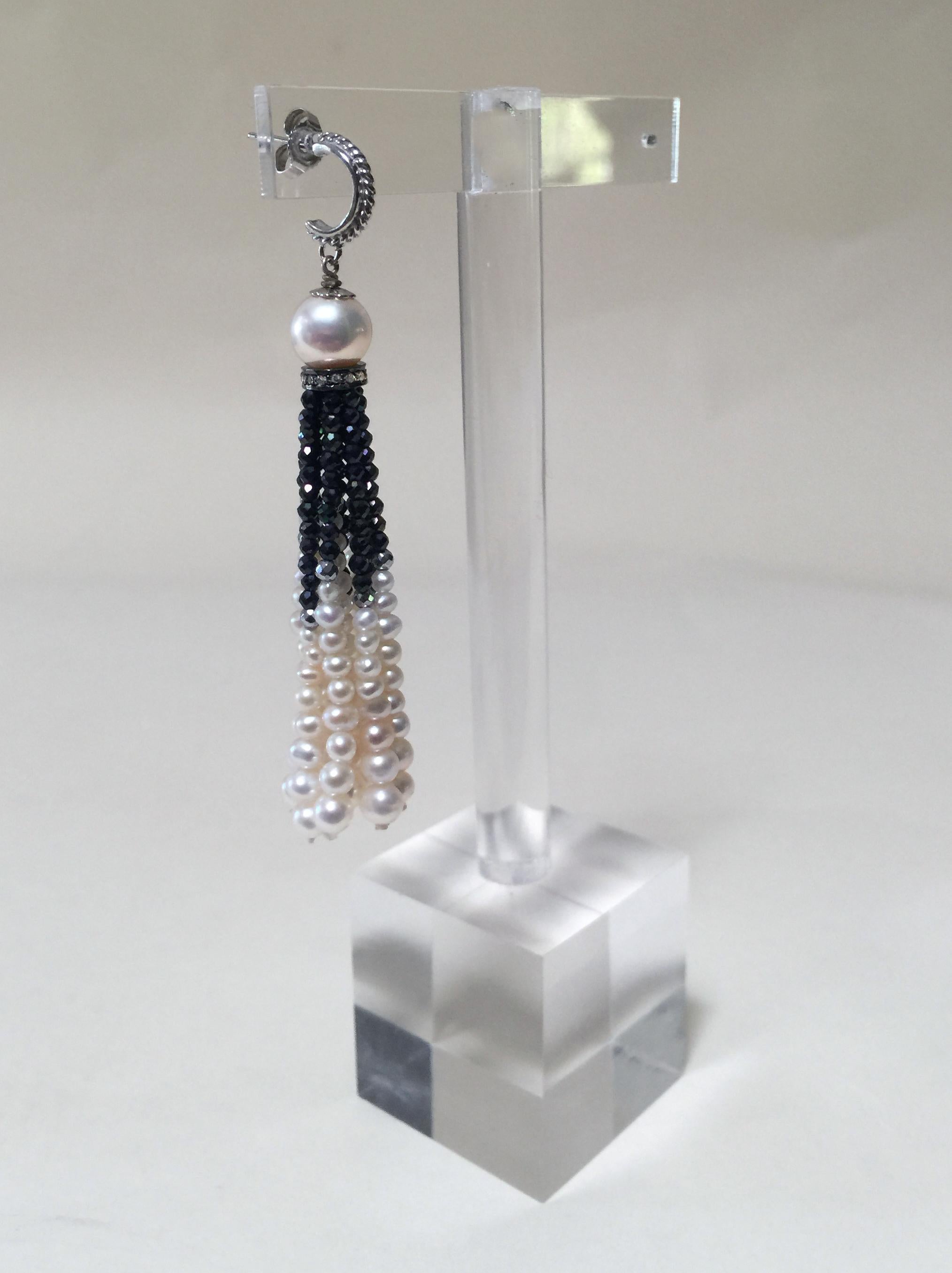 black and white pearl earrings