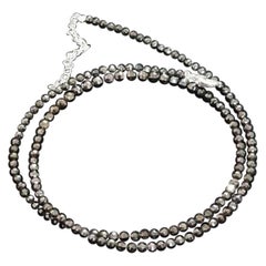 Collana con perline di spinello nero in argento 925 Regali per Natale Collana con perline.