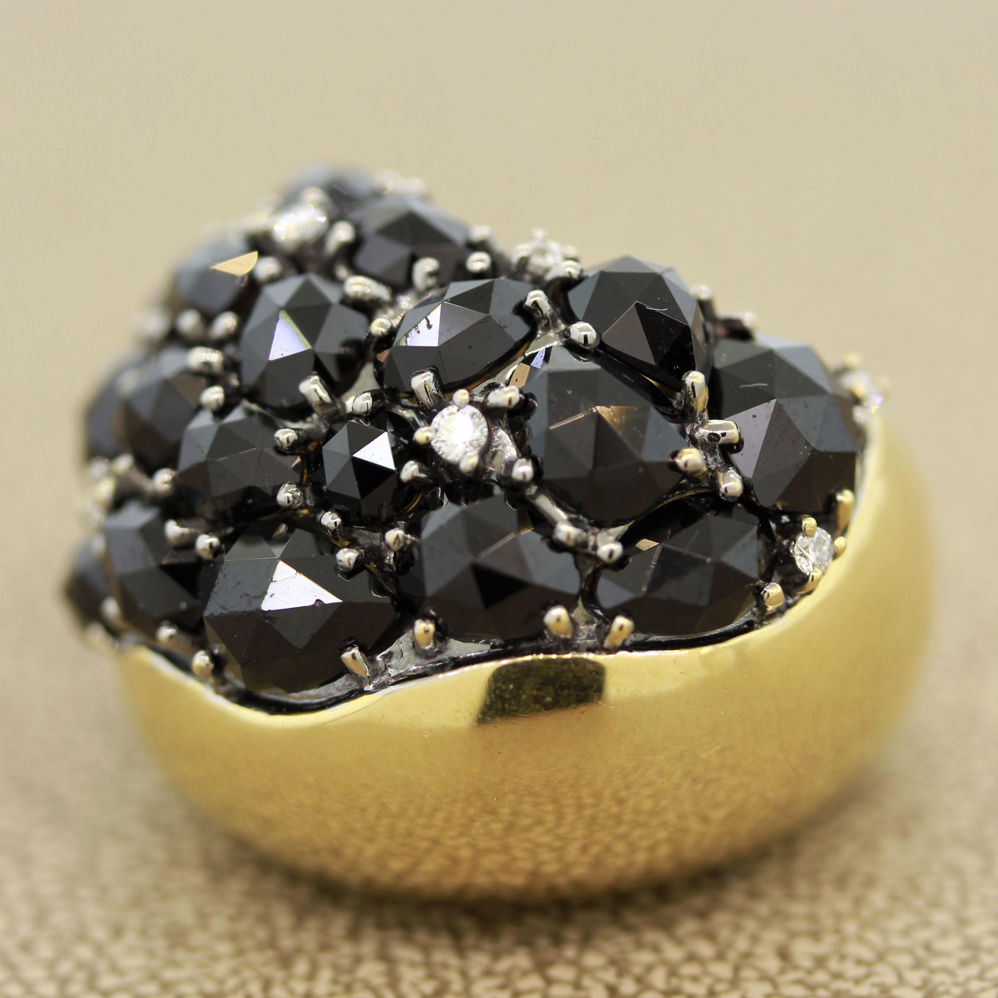 diamond and black spinel ring