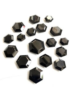 Black Spinel Hexagon Cut Stone Lot Natural Loose Gemstone