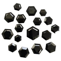 Black Spinel Hexagon Cut Stone Lot Natural Loose Gemstone
