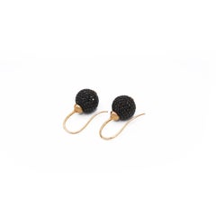 Black Spinel Pave 18 Karat Pink Gold Earrings