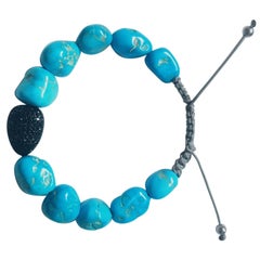 Black Spinel Pave and Turquoise Bracelet Black Spinel Pave and Turquoise Bracelet