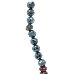 Black Spinel Rough Diamond Beads Gold Black Diamond Rondelle Silver Necklace