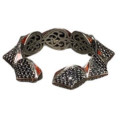 Black Spinel Stone, Sterling Silver Bracelet