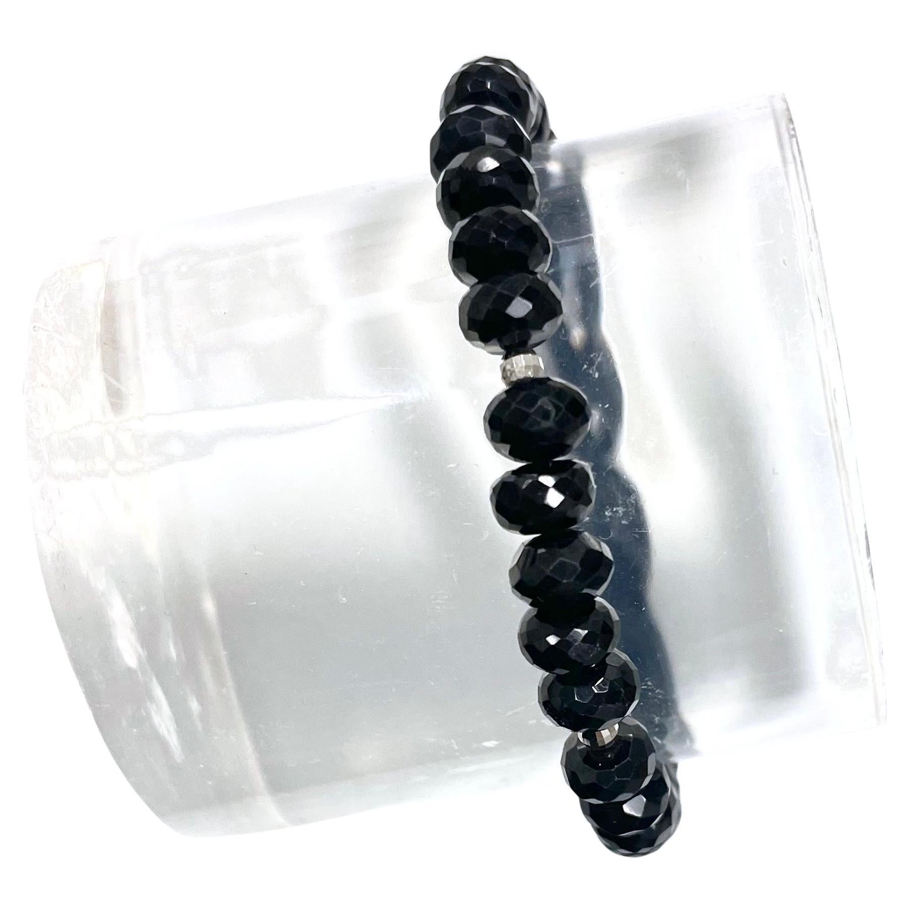  Black Spinel with White Gold Accents Paradizia Bracelet  In New Condition For Sale In Laguna Beach, CA